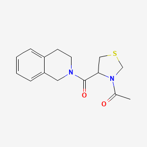 1-[4-(3,4-dihydro-1H-isoquinoline-2-carbonyl)-1,3-thiazolidin-3-yl]ethanone