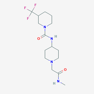 molecular formula C15H25F3N4O2 B7613321 N-[1-[2-(methylamino)-2-oxoethyl]piperidin-4-yl]-3-(trifluoromethyl)piperidine-1-carboxamide 