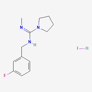 N-[(3-fluorophenyl)methyl]-N'-methylpyrrolidine-1-carboximidamide;hydroiodide