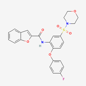 molecular formula C25H21FN2O6S B7613392 N-[2-(4-fluorophenoxy)-5-morpholin-4-ylsulfonylphenyl]-1-benzofuran-2-carboxamide 