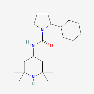 molecular formula C20H37N3O B7613408 2-cyclohexyl-N-(2,2,6,6-tetramethylpiperidin-4-yl)pyrrolidine-1-carboxamide 