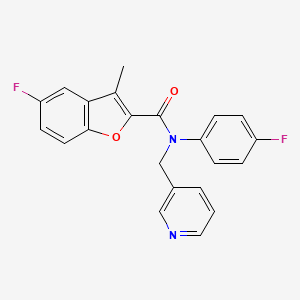 5-fluoro-N-(4-fluorophenyl)-3-methyl-N-(pyridin-3-ylmethyl)-1-benzofuran-2-carboxamide