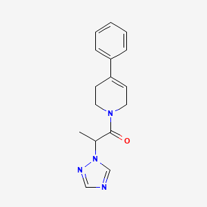 molecular formula C16H18N4O B7613480 1-(4-phenyl-3,6-dihydro-2H-pyridin-1-yl)-2-(1,2,4-triazol-1-yl)propan-1-one 