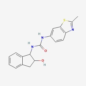 molecular formula C18H17N3O2S B7613492 1-(2-hydroxy-2,3-dihydro-1H-inden-1-yl)-3-(2-methyl-1,3-benzothiazol-6-yl)urea 