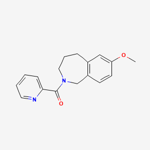 molecular formula C17H18N2O2 B7613498 (7-Methoxy-1,3,4,5-tetrahydro-2-benzazepin-2-yl)-pyridin-2-ylmethanone 