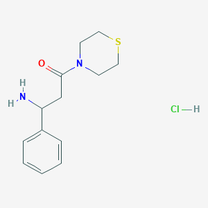 molecular formula C13H19ClN2OS B7613572 3-Amino-3-phenyl-1-thiomorpholin-4-ylpropan-1-one;hydrochloride 