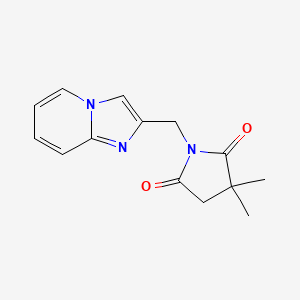 molecular formula C14H15N3O2 B7613577 1-(Imidazo[1,2-a]pyridin-2-ylmethyl)-3,3-dimethylpyrrolidine-2,5-dione 