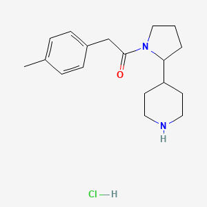 molecular formula C18H27ClN2O B7613607 2-(4-Methylphenyl)-1-(2-piperidin-4-ylpyrrolidin-1-yl)ethanone;hydrochloride 