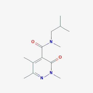 molecular formula C13H21N3O2 B7613615 N,2,5,6-tetramethyl-N-(2-methylpropyl)-3-oxopyridazine-4-carboxamide 