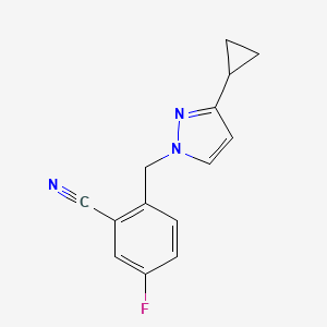 2-[(3-Cyclopropylpyrazol-1-yl)methyl]-5-fluorobenzonitrile