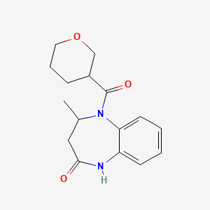 molecular formula C16H20N2O3 B7613656 4-methyl-5-(oxane-3-carbonyl)-3,4-dihydro-1H-1,5-benzodiazepin-2-one 