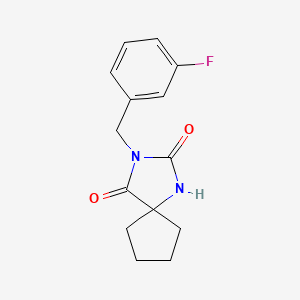 3-[(3-Fluorophenyl)methyl]-1,3-diazaspiro[4.4]nonane-2,4-dione