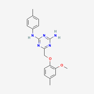 6-[(2-methoxy-4-methylphenoxy)methyl]-2-N-(4-methylphenyl)-1,3,5-triazine-2,4-diamine