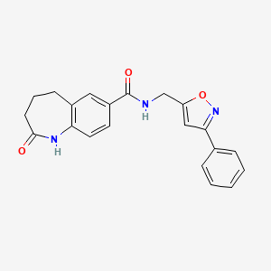 2-oxo-N-[(3-phenyl-1,2-oxazol-5-yl)methyl]-1,3,4,5-tetrahydro-1-benzazepine-7-carboxamide