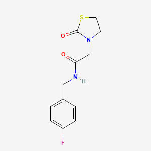 molecular formula C12H13FN2O2S B7613758 N-[(4-fluorophenyl)methyl]-2-(2-oxo-1,3-thiazolidin-3-yl)acetamide 