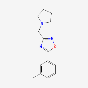 molecular formula C14H17N3O B7613775 5-(3-Methylphenyl)-3-(pyrrolidin-1-ylmethyl)-1,2,4-oxadiazole 