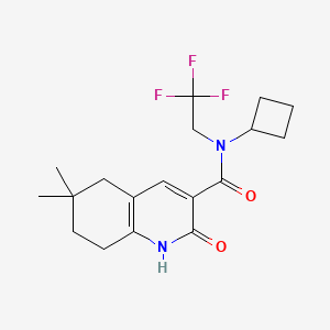 molecular formula C18H23F3N2O2 B7613794 N-cyclobutyl-6,6-dimethyl-2-oxo-N-(2,2,2-trifluoroethyl)-1,5,7,8-tetrahydroquinoline-3-carboxamide 