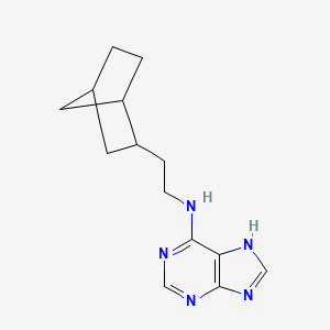 molecular formula C14H19N5 B7613800 N-[2-(2-bicyclo[2.2.1]heptanyl)ethyl]-7H-purin-6-amine 