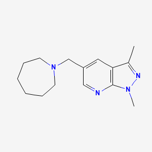 molecular formula C15H22N4 B7613805 5-(Azepan-1-ylmethyl)-1,3-dimethylpyrazolo[3,4-b]pyridine 