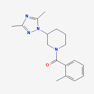 molecular formula C17H22N4O B7613843 [3-(3,5-Dimethyl-1,2,4-triazol-1-yl)piperidin-1-yl]-(2-methylphenyl)methanone 