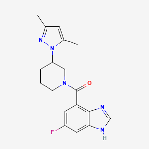 [3-(3,5-dimethylpyrazol-1-yl)piperidin-1-yl]-(6-fluoro-1H-benzimidazol-4-yl)methanone