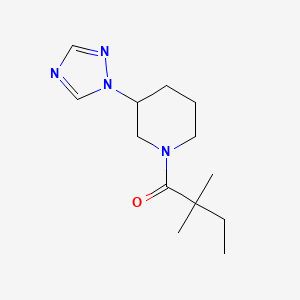 molecular formula C13H22N4O B7613848 2,2-Dimethyl-1-[3-(1,2,4-triazol-1-yl)piperidin-1-yl]butan-1-one 