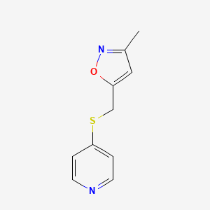 molecular formula C10H10N2OS B7613850 3-Methyl-5-(pyridin-4-ylsulfanylmethyl)-1,2-oxazole 