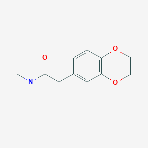 molecular formula C13H17NO3 B7613855 2-(2,3-dihydro-1,4-benzodioxin-6-yl)-N,N-dimethylpropanamide 