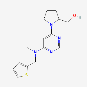 [1-[6-[Methyl(thiophen-2-ylmethyl)amino]pyrimidin-4-yl]pyrrolidin-2-yl]methanol