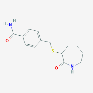 4-[(2-Oxoazepan-3-yl)sulfanylmethyl]benzamide