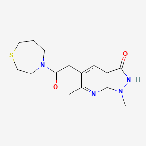 1,4,6-trimethyl-5-[2-oxo-2-(1,4-thiazepan-4-yl)ethyl]-2H-pyrazolo[3,4-b]pyridin-3-one