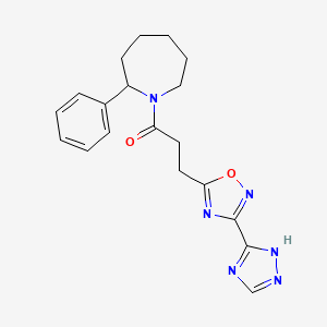 molecular formula C19H22N6O2 B7613988 1-(2-phenylazepan-1-yl)-3-[3-(1H-1,2,4-triazol-5-yl)-1,2,4-oxadiazol-5-yl]propan-1-one 