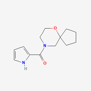 molecular formula C13H18N2O2 B7614033 6-oxa-9-azaspiro[4.5]decan-9-yl(1H-pyrrol-2-yl)methanone 