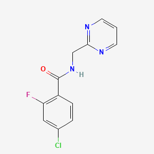 4-chloro-2-fluoro-N-(pyrimidin-2-ylmethyl)benzamide