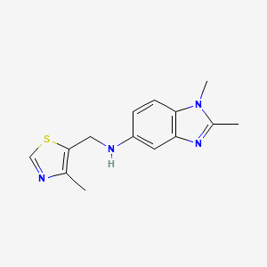 1,2-dimethyl-N-[(4-methyl-1,3-thiazol-5-yl)methyl]benzimidazol-5-amine