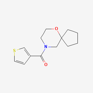 molecular formula C13H17NO2S B7614056 6-Oxa-9-azaspiro[4.5]decan-9-yl(thiophen-3-yl)methanone 