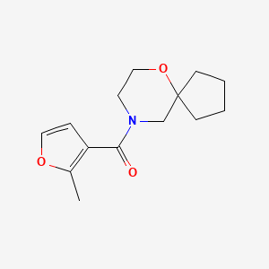 molecular formula C14H19NO3 B7614058 (2-Methylfuran-3-yl)-(6-oxa-9-azaspiro[4.5]decan-9-yl)methanone 