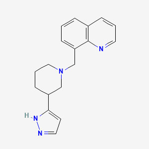 molecular formula C18H20N4 B7614061 8-[[3-(1H-pyrazol-5-yl)piperidin-1-yl]methyl]quinoline 