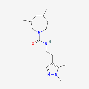 molecular formula C16H28N4O B7614072 N-[2-(1,5-dimethylpyrazol-4-yl)ethyl]-3,5-dimethylazepane-1-carboxamide 