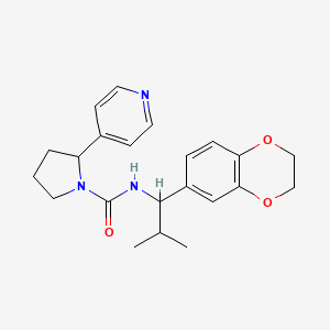 N-[1-(2,3-dihydro-1,4-benzodioxin-6-yl)-2-methylpropyl]-2-pyridin-4-ylpyrrolidine-1-carboxamide