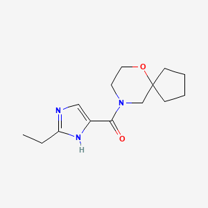 molecular formula C14H21N3O2 B7614107 (2-ethyl-1H-imidazol-5-yl)-(6-oxa-9-azaspiro[4.5]decan-9-yl)methanone 