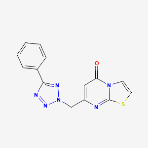 molecular formula C14H10N6OS B7614114 7-[(5-Phenyltetrazol-2-yl)methyl]-[1,3]thiazolo[3,2-a]pyrimidin-5-one 