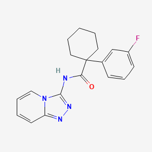 molecular formula C19H19FN4O B7614127 1-(3-fluorophenyl)-N-([1,2,4]triazolo[4,3-a]pyridin-3-yl)cyclohexane-1-carboxamide 