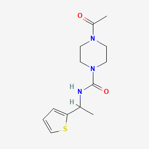 molecular formula C13H19N3O2S B7614174 4-acetyl-N-(1-thiophen-2-ylethyl)piperazine-1-carboxamide 