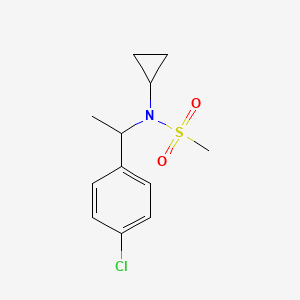 molecular formula C12H16ClNO2S B7614182 N-[1-(4-chlorophenyl)ethyl]-N-cyclopropylmethanesulfonamide 