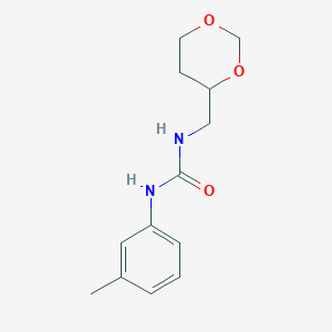 molecular formula C13H18N2O3 B7614186 1-(1,3-Dioxan-4-ylmethyl)-3-(3-methylphenyl)urea 