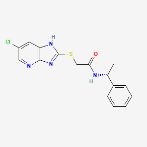 molecular formula C16H15ClN4OS B7614193 2-[(6-chloro-1H-imidazo[4,5-b]pyridin-2-yl)sulfanyl]-N-[(1R)-1-phenylethyl]acetamide 