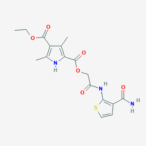 2-O-[2-[(3-carbamoylthiophen-2-yl)amino]-2-oxoethyl] 4-O-ethyl 3,5-dimethyl-1H-pyrrole-2,4-dicarboxylate