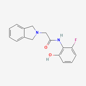 molecular formula C16H15FN2O2 B7614234 2-(1,3-dihydroisoindol-2-yl)-N-(2-fluoro-6-hydroxyphenyl)acetamide 