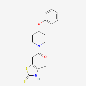 2-(4-methyl-2-sulfanylidene-3H-1,3-thiazol-5-yl)-1-(4-phenoxypiperidin-1-yl)ethanone